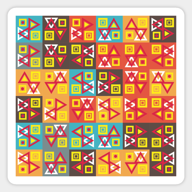 Tiled geometric pattern Sticker by Gaspar Avila